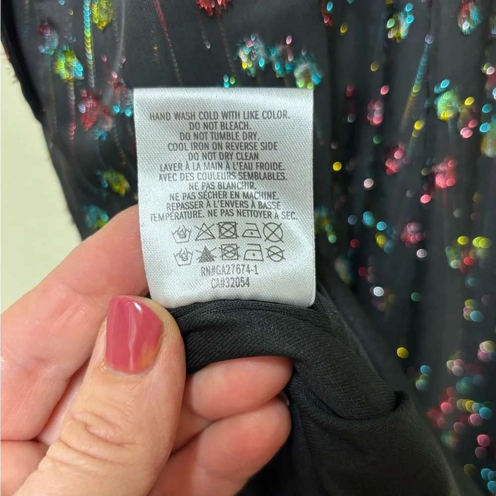 Eva Franco Anthropologie Edita halter black jumpsuit multi-color metallic dot- 2